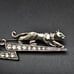 Vintage Panther Cougar Jaguar Brooch Rhinestones Silver ToneB68