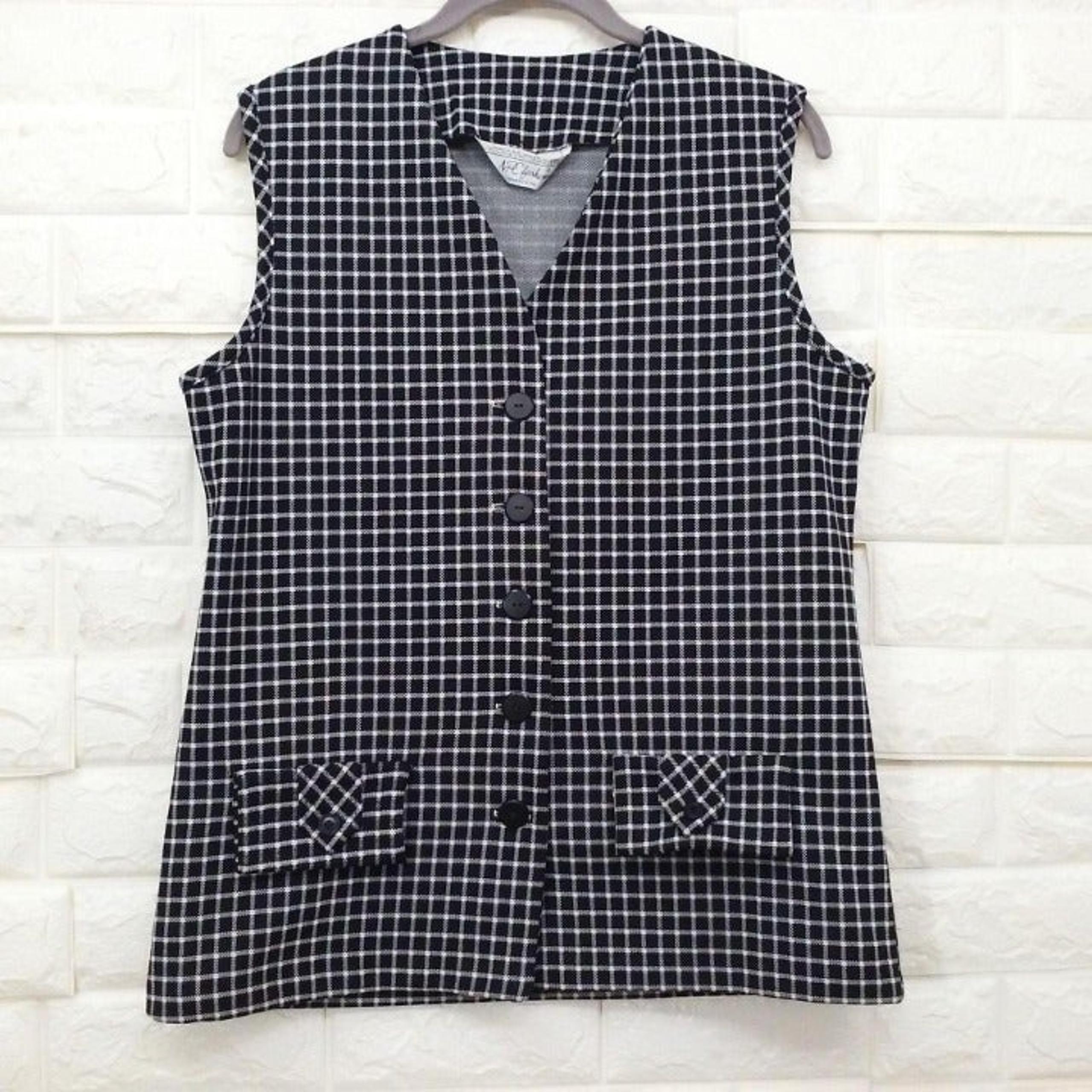70s NPC fashions Checked Vest Button-up