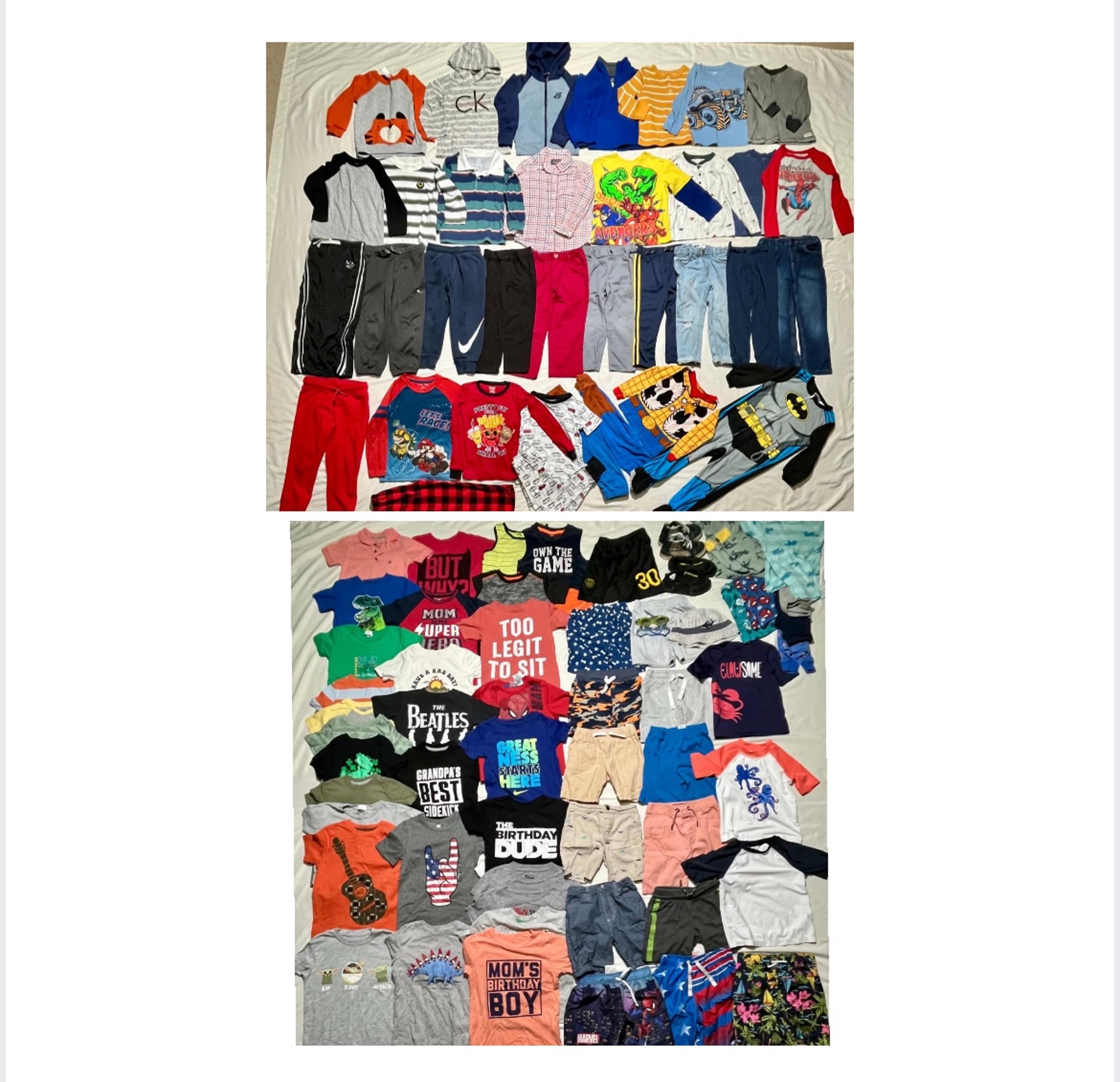 Huge bundle lot of 87 clothes shoes summer fall winter accessories size 3/4T Boy
