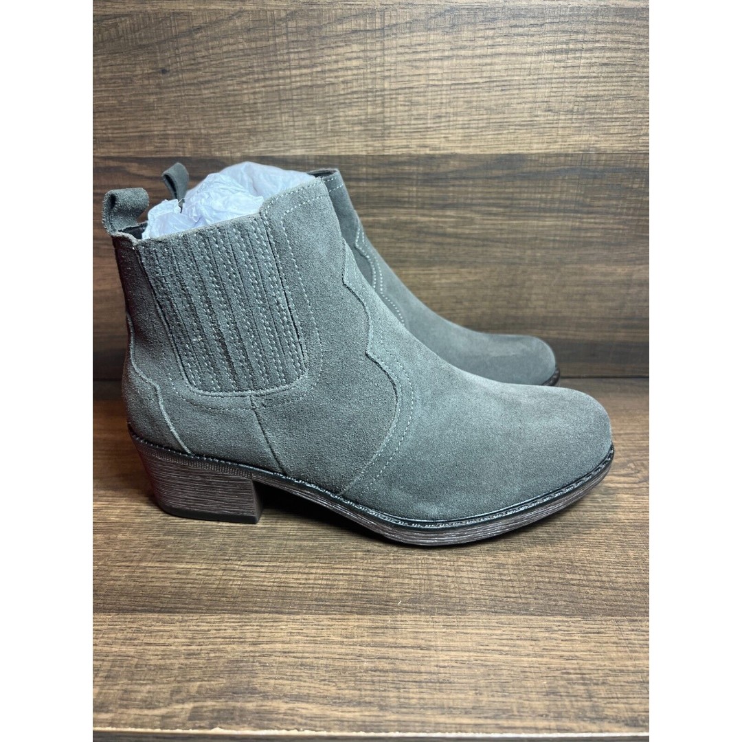 NEW Propet Women's Reese Ankle Boots Suede Dark Gray 7M