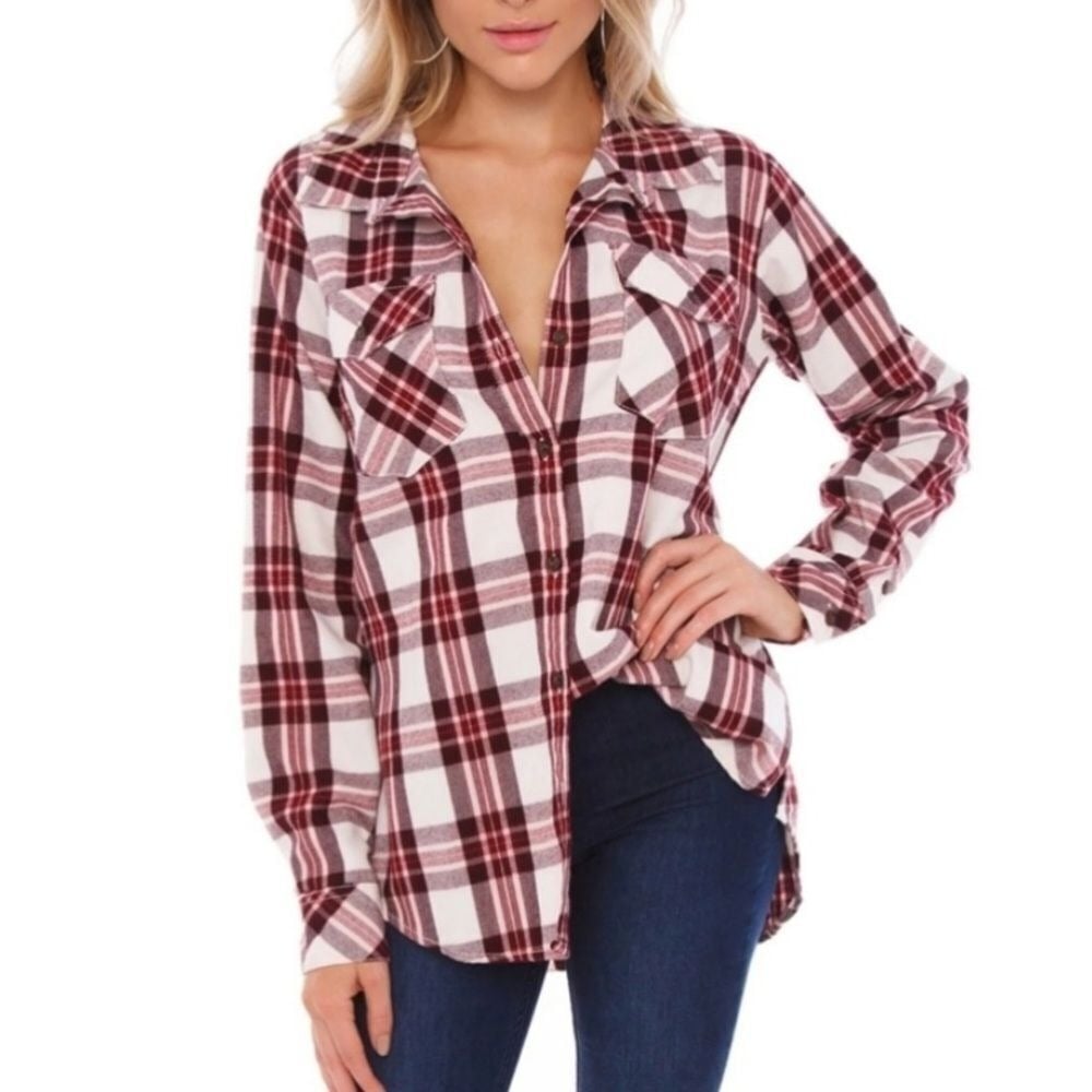 Sanctuary 3X Tops Boyfriend For Life Shirt Renegade Plaid
