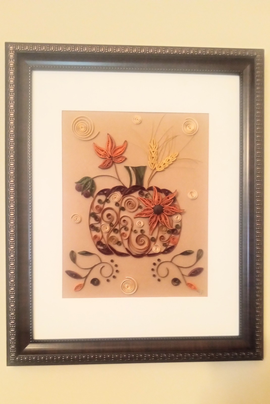 11x14 Framed Fall Quilling
