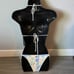 Triangl tie dye String style swimsuit set.