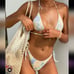 Triangl tie dye String style swimsuit set.