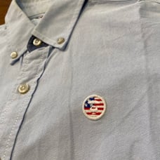 A Bathing Ape Denim Shirt Button Aape S American Flag Logo Blue