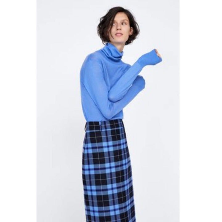 midi pencil skirt plaid