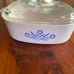 Vintage corning, wear blue cornflower pattern, casserole dish with lid 2qt