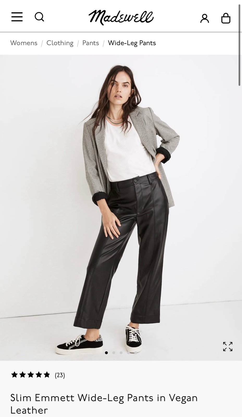 Madewell slim Emmett wide leg pants