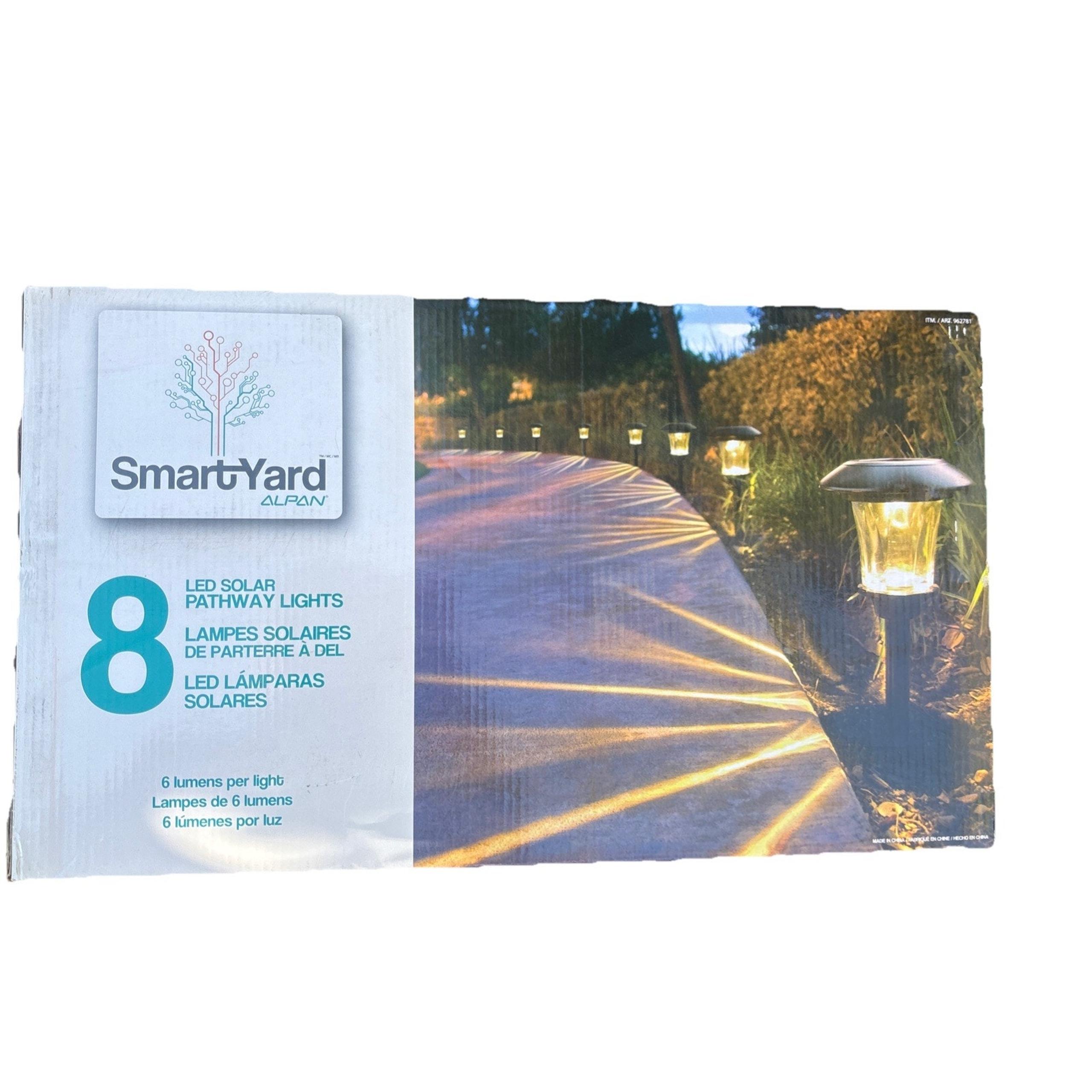 SmartYard Solar LED Large Outdoor Pathway Lights / 8 Pack OPEN BOX