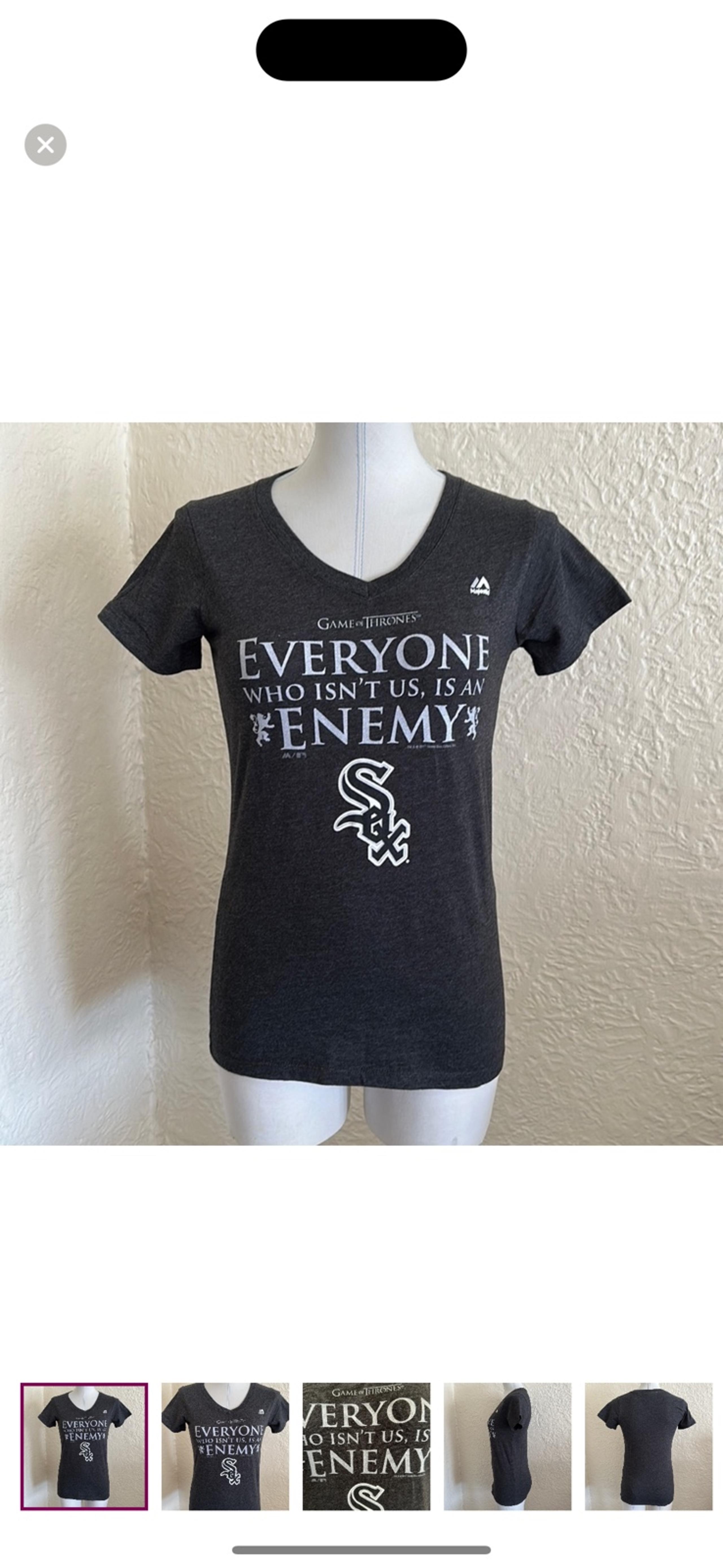 Chicago White Sox MLB Game of Thrones Gray Silver T-Shirt Everyone is an Enemy M