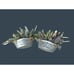 SET OF 2 -WHITE, PURPLE FLOWERS METAL POT ARRANGEMENT