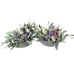 SET OF 2 -WHITE, PURPLE FLOWERS METAL POT ARRANGEMENT