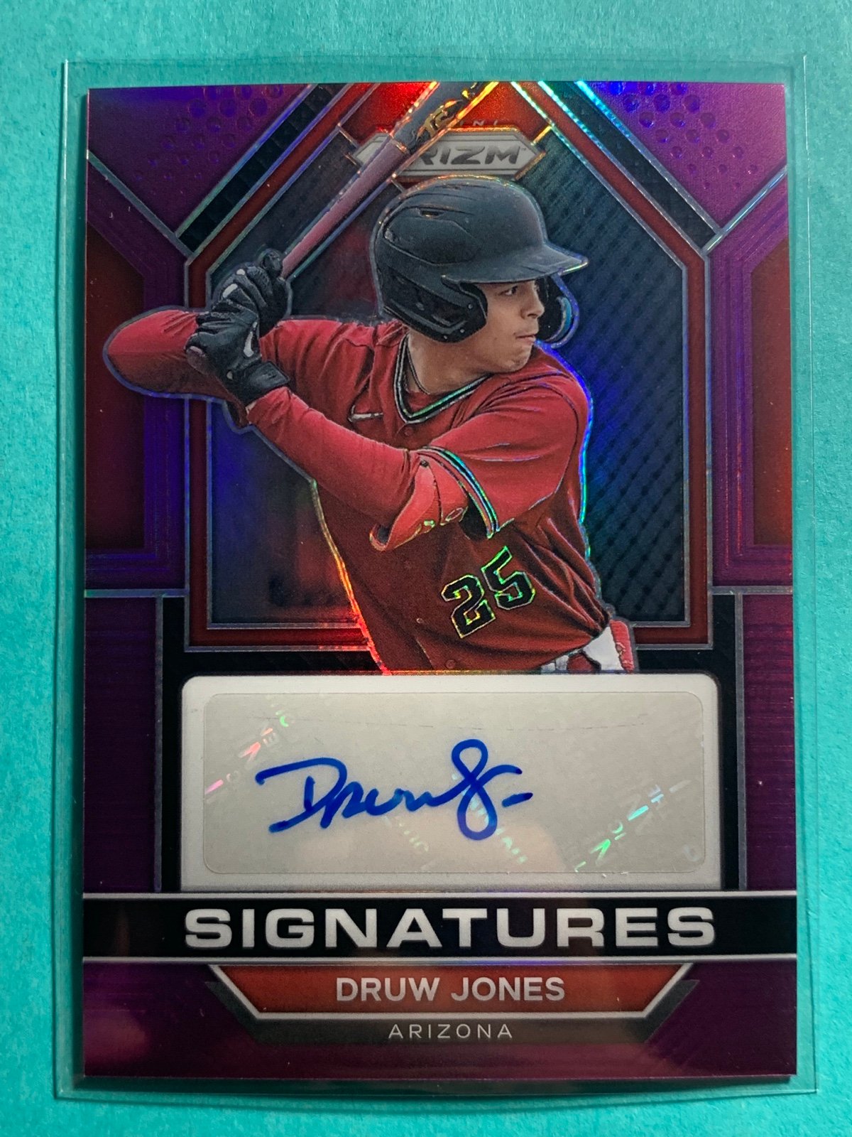 2023 PANINI PRIZM DRUW JONES /99 AUTO PURPLE AUTOGRAPH #SIG-DJ DIAMONDBACKS