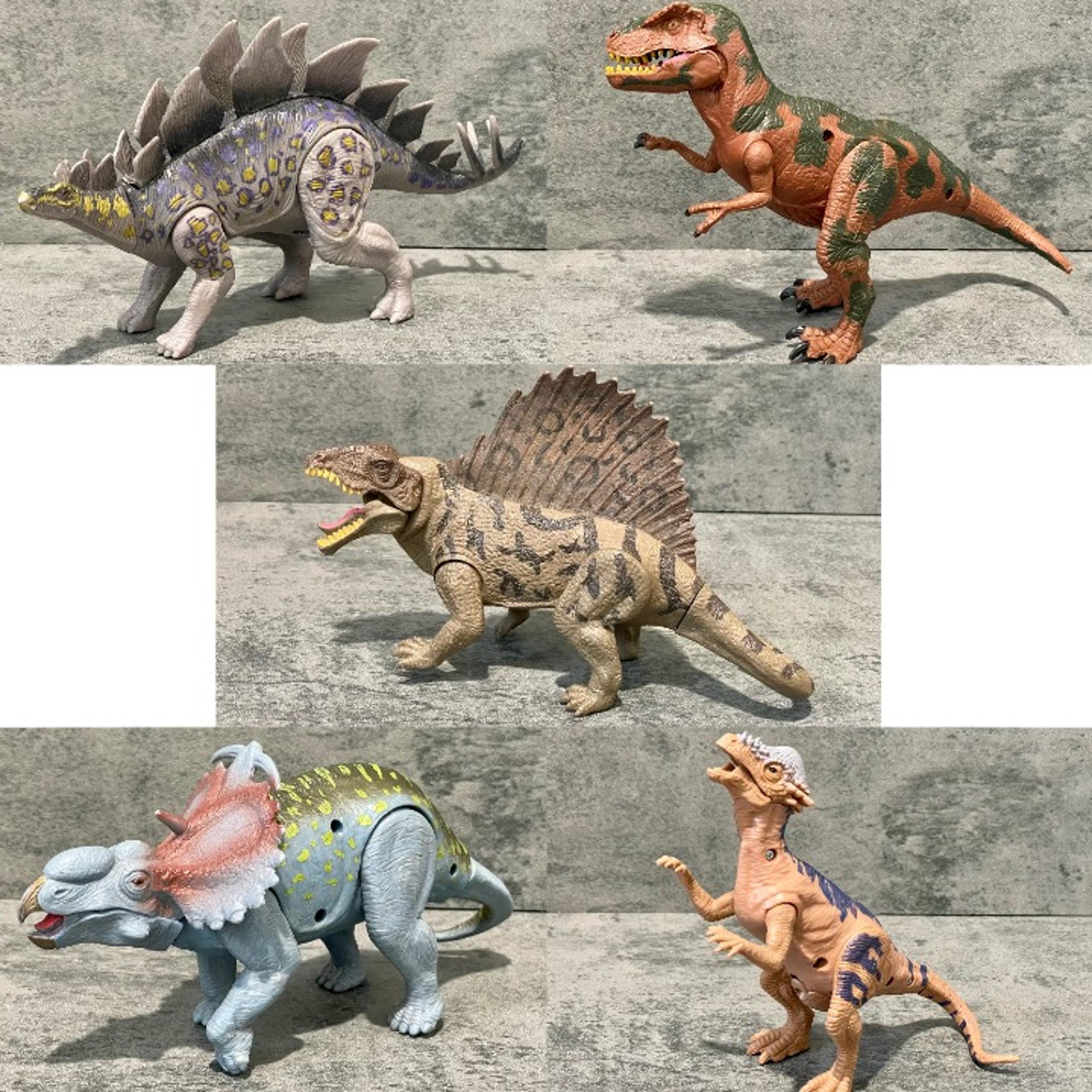 Lot of 5 Amazing Detail Kid Galaxy Poseable Dino Dinosaur Toy Figure 8", UEC!