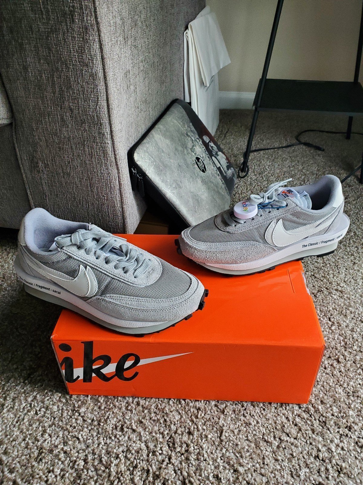 Men Vnds Nike Sacai Fragment Ldwaffle Grey Size 6.5