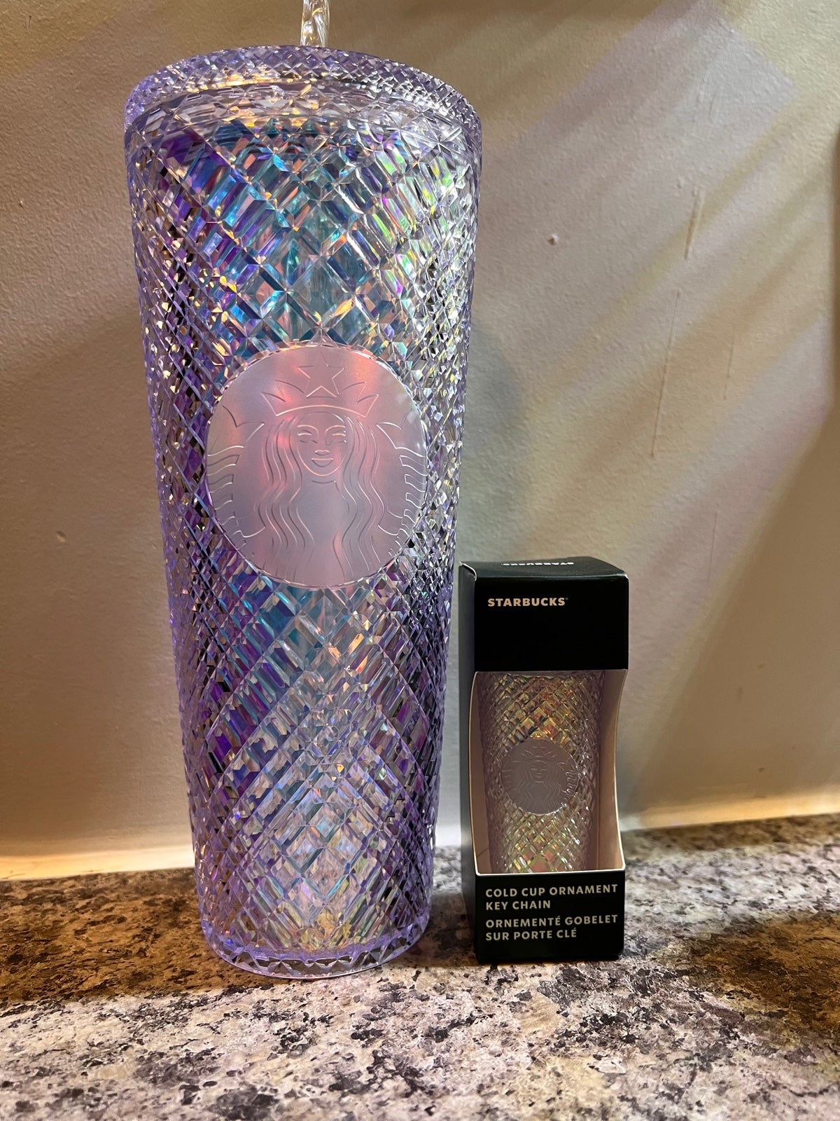 Starbucks Holiday 2022 Limited Iridescent Unicorn Jewel Tumbler & keychain