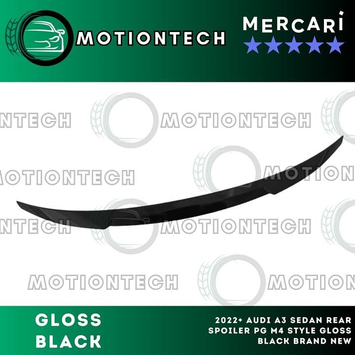 For 2022+ AUDI A3 Sedan Rear Spoiler PG M4 Style Gloss Black Brand New