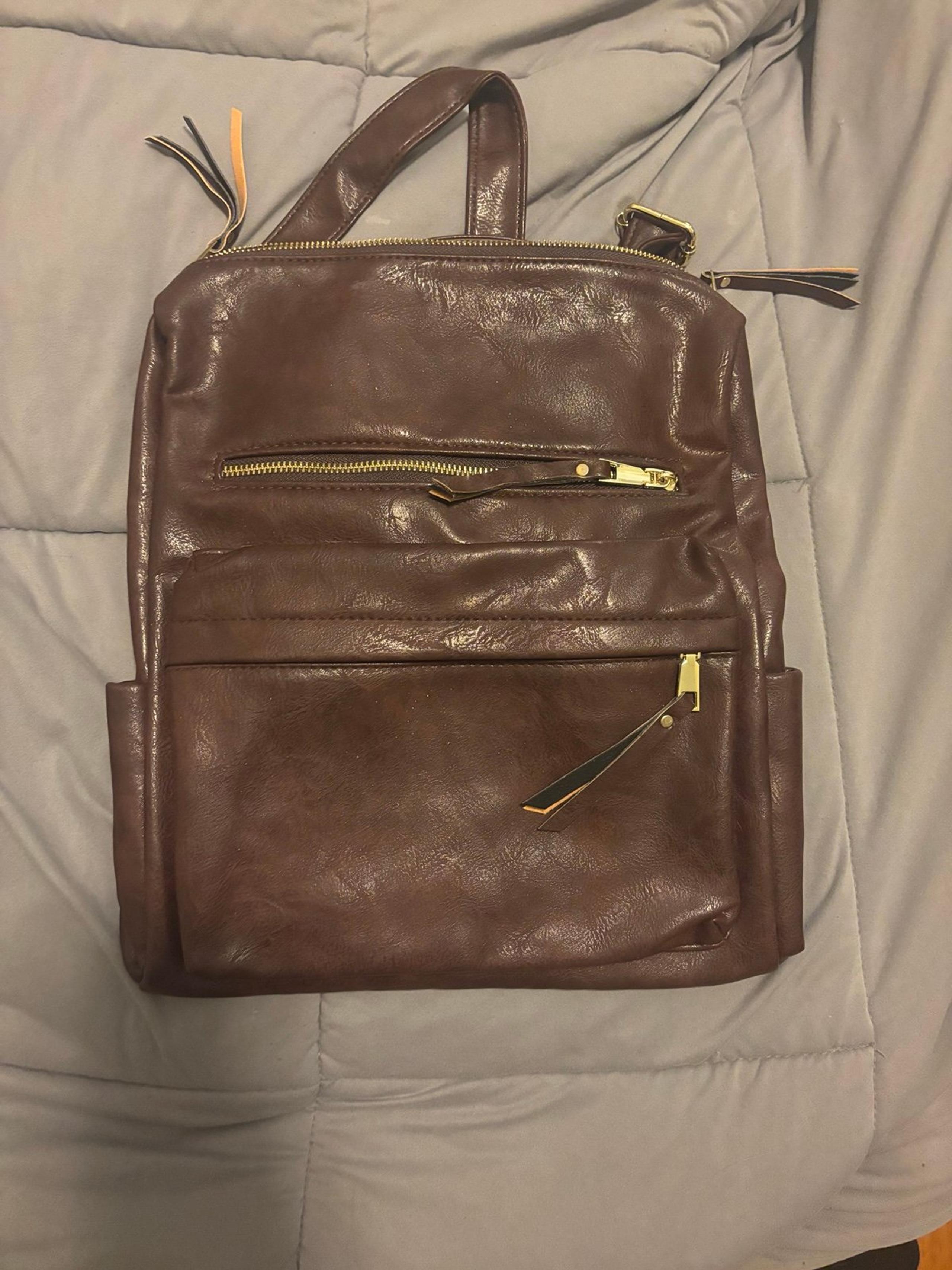 Small Brown Leather Bacpack