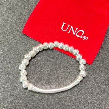 UNOde50 Bracelets O Beads Silver-plated Bracelet Jewelry Woman Silver Bracelet
