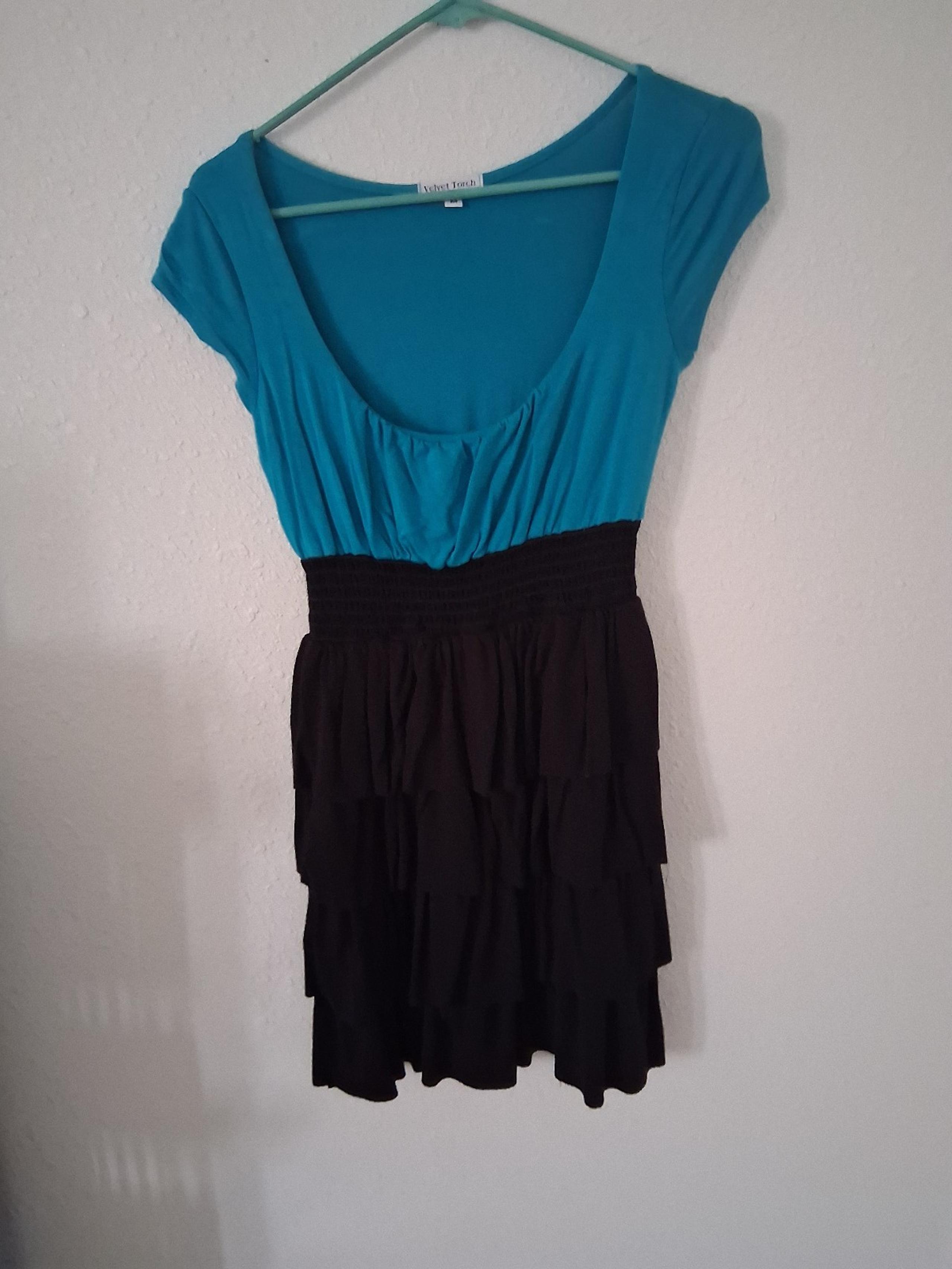 Women's blue and black mini dress