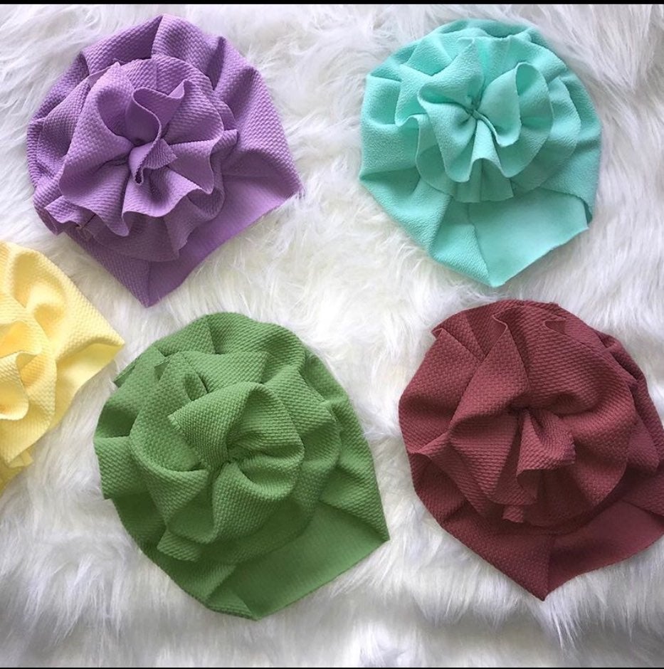 Turban flower beanies