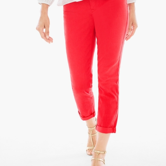 Chico's So Slimming Red Girlfriend Crops Size 00 (2)