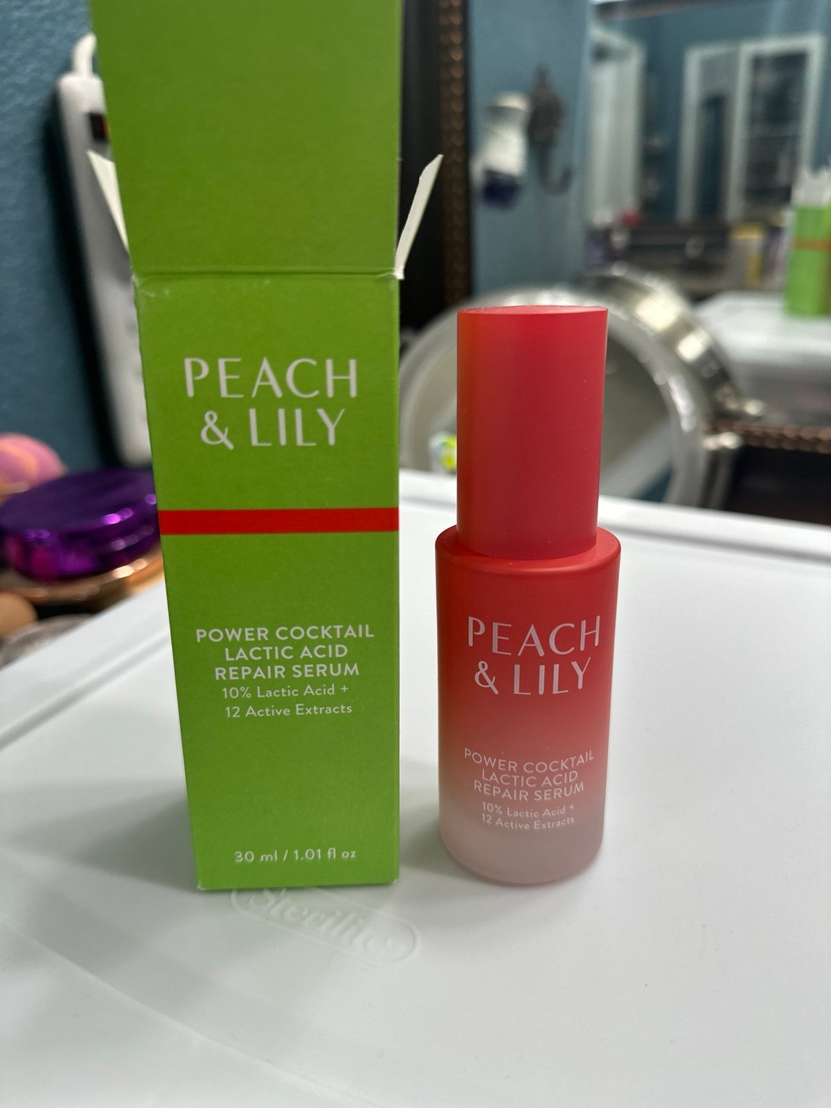 peach and lilly