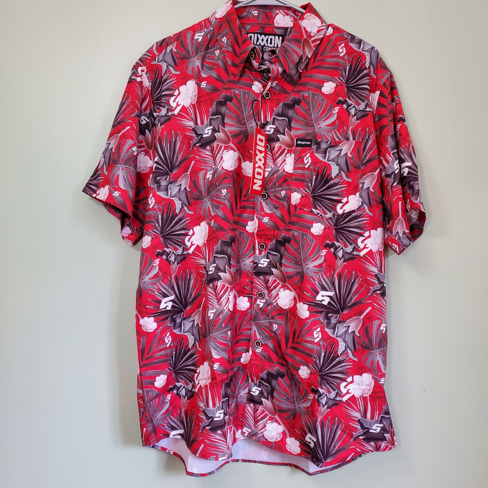 NWT Snap On Tools Mens Size Large L Dixxon Limited Edition Hawaiian Floral Shirt