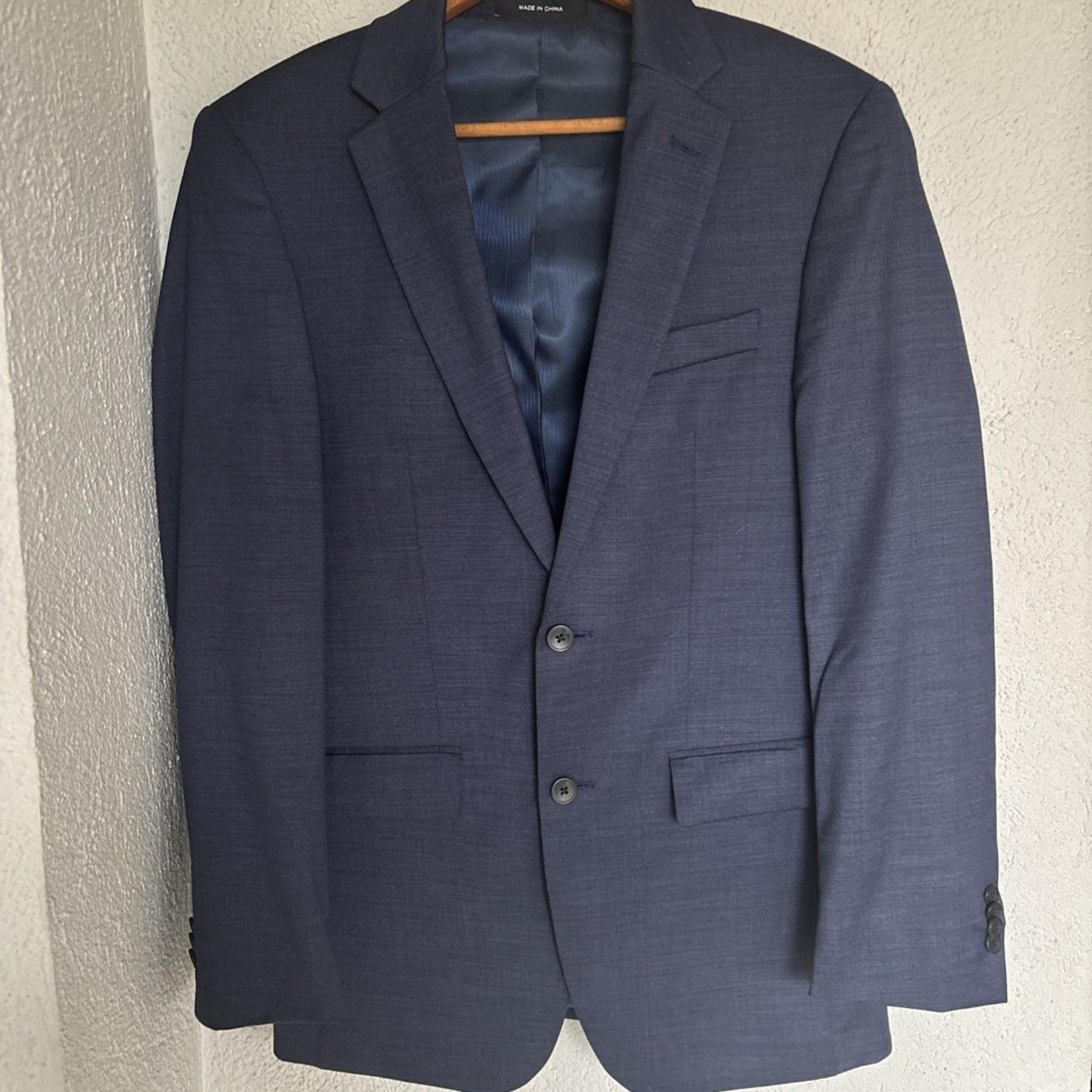 Kenneth Cole Blue Men’s 2 Button Suit Jacket - Size 40R
