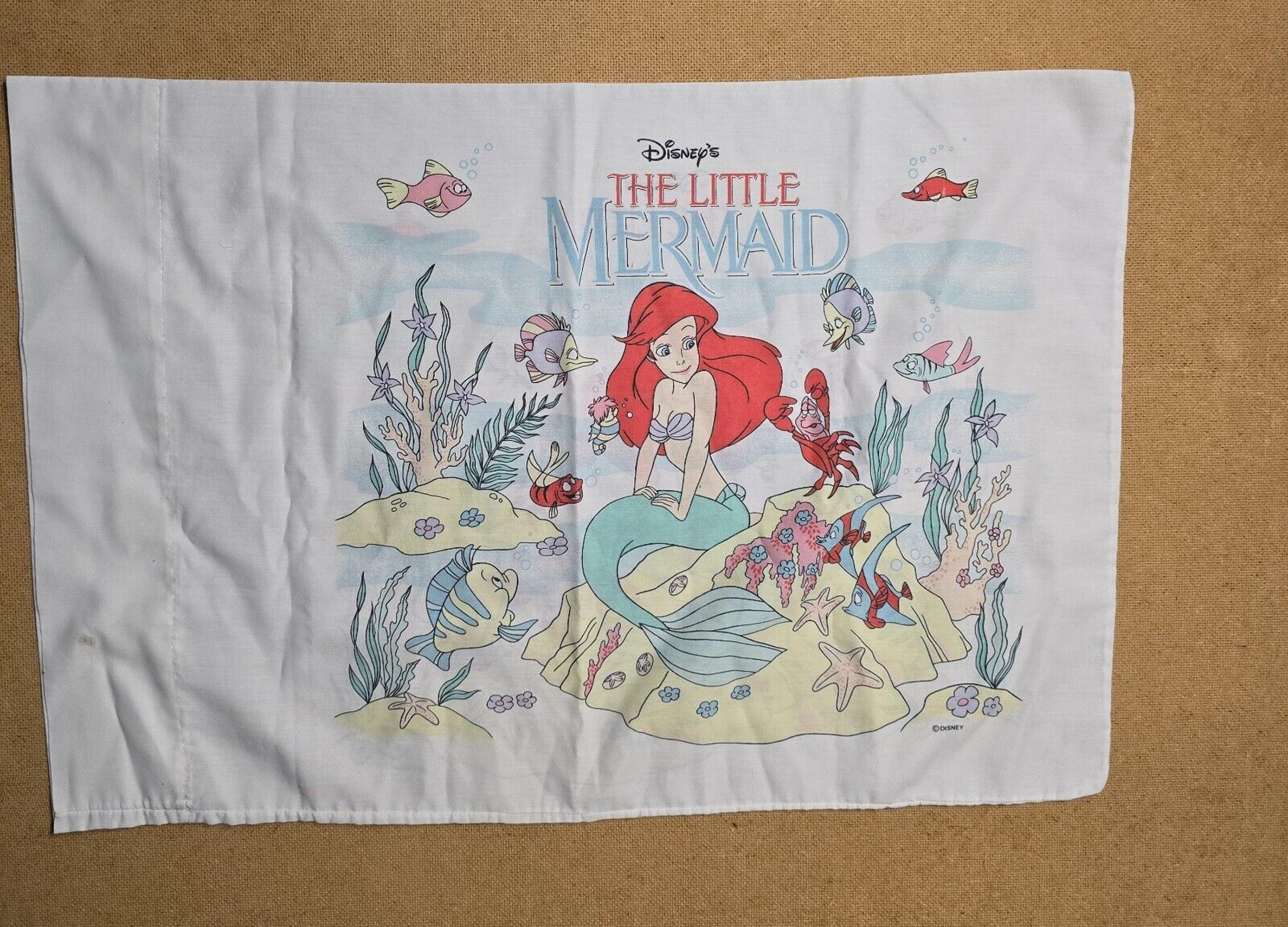 Disney The Little Mermaid Pillowcase Cover Vintage RARE Ariel Standard Size 90's