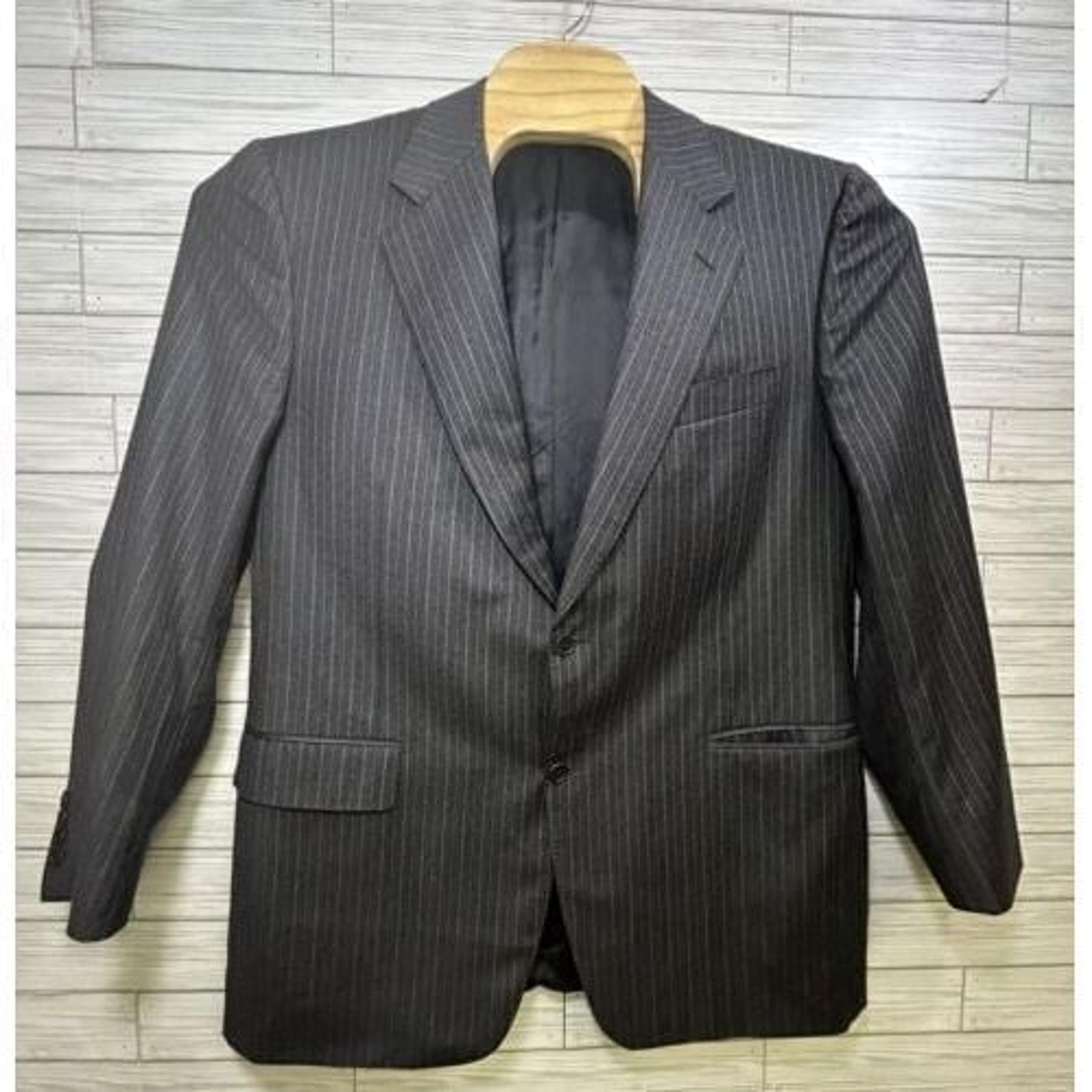 Canali Super 120's Wool Pinstripe Sport Coat Blazer Made In Italy US 42 Gray