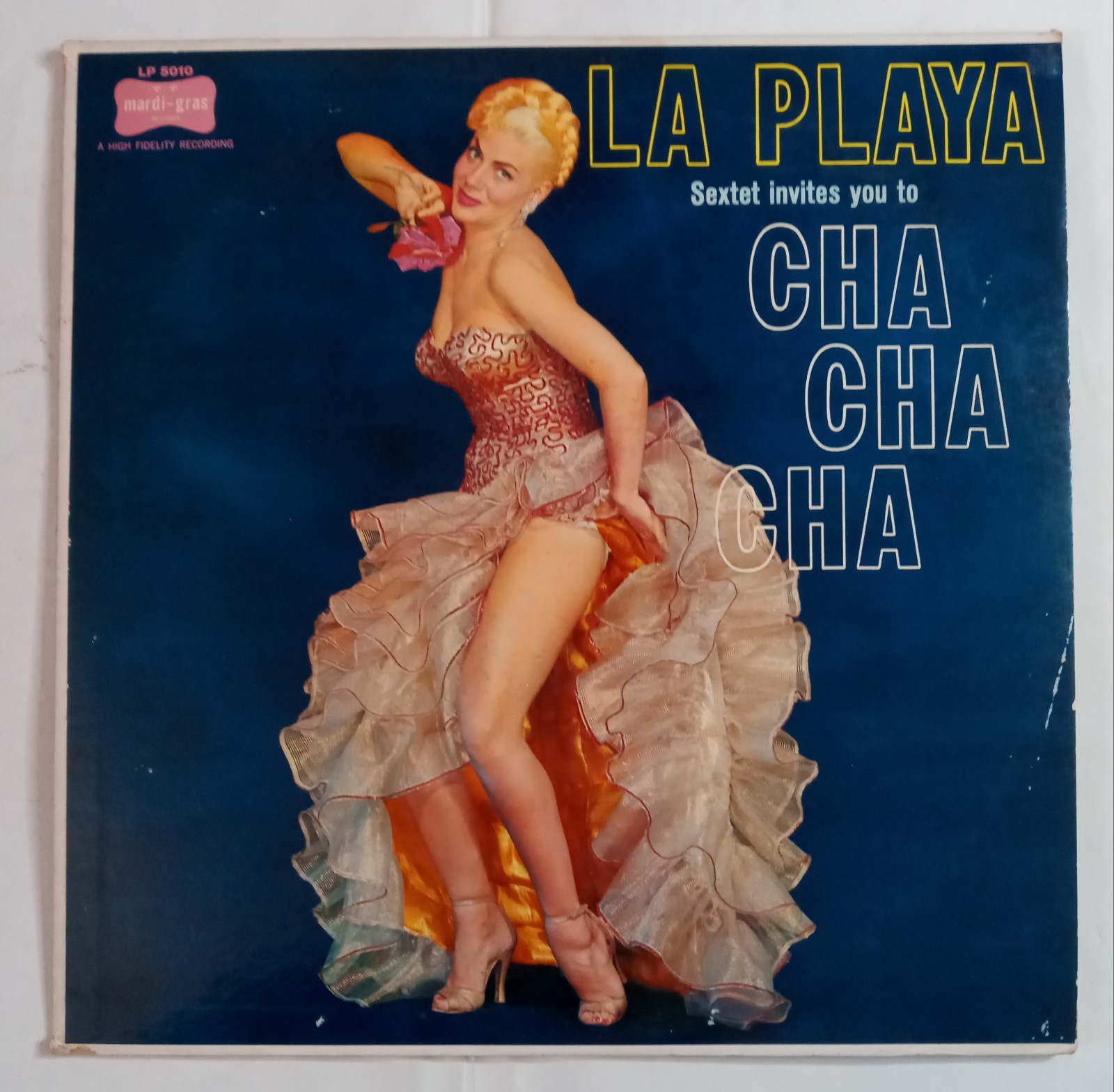 La Playa Sextet Invites You to Cha Cha Cha LP 1958 MARDI-GRAS 5010-RIBBED EDGE