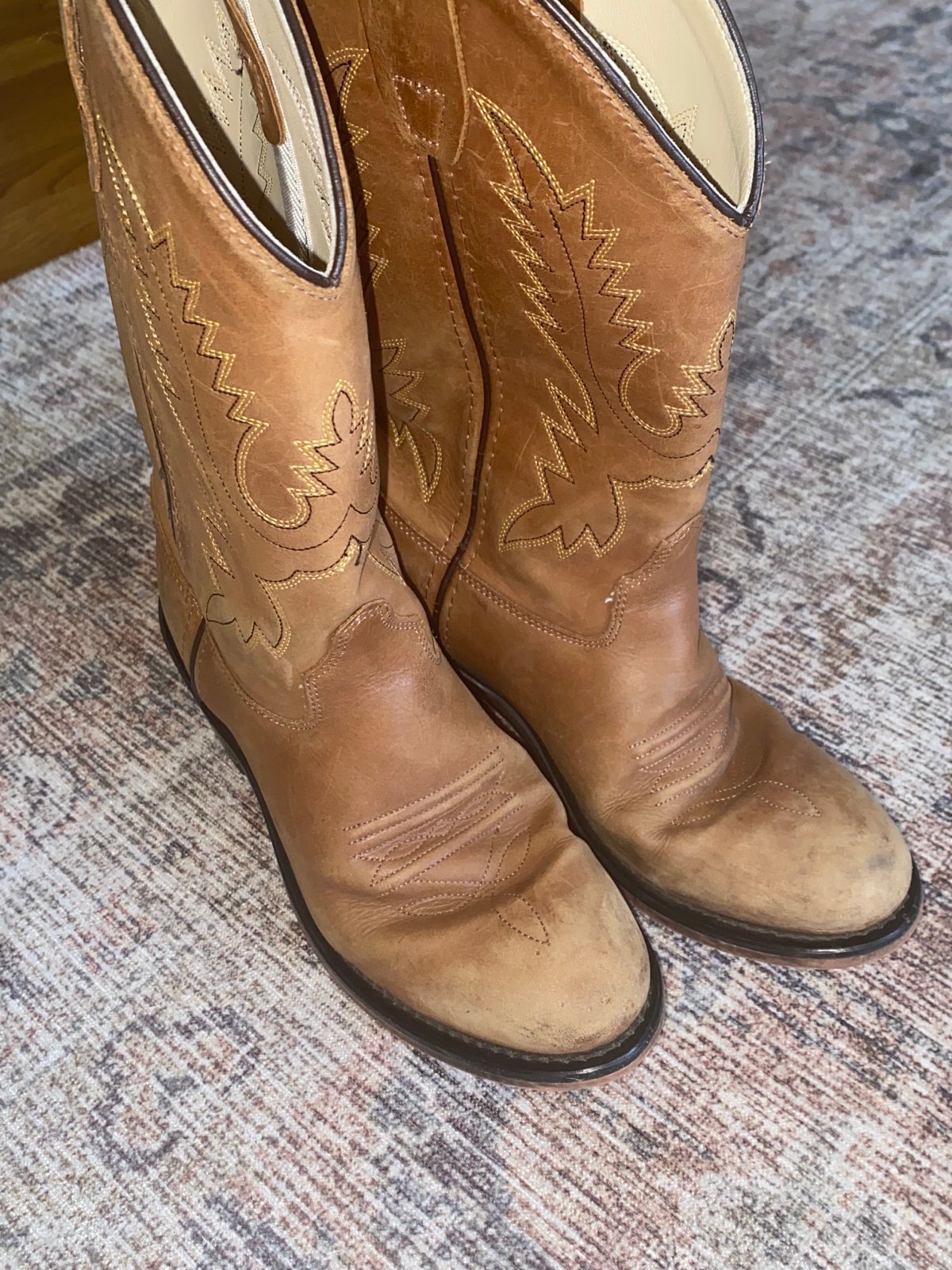Kids Old West Leather Boots