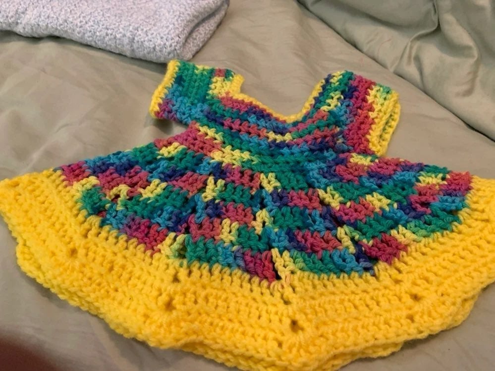 Handmade crochet baby dress
