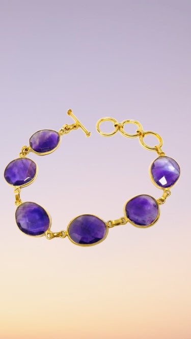 NEW-sterling Semiprecious Stone Brace