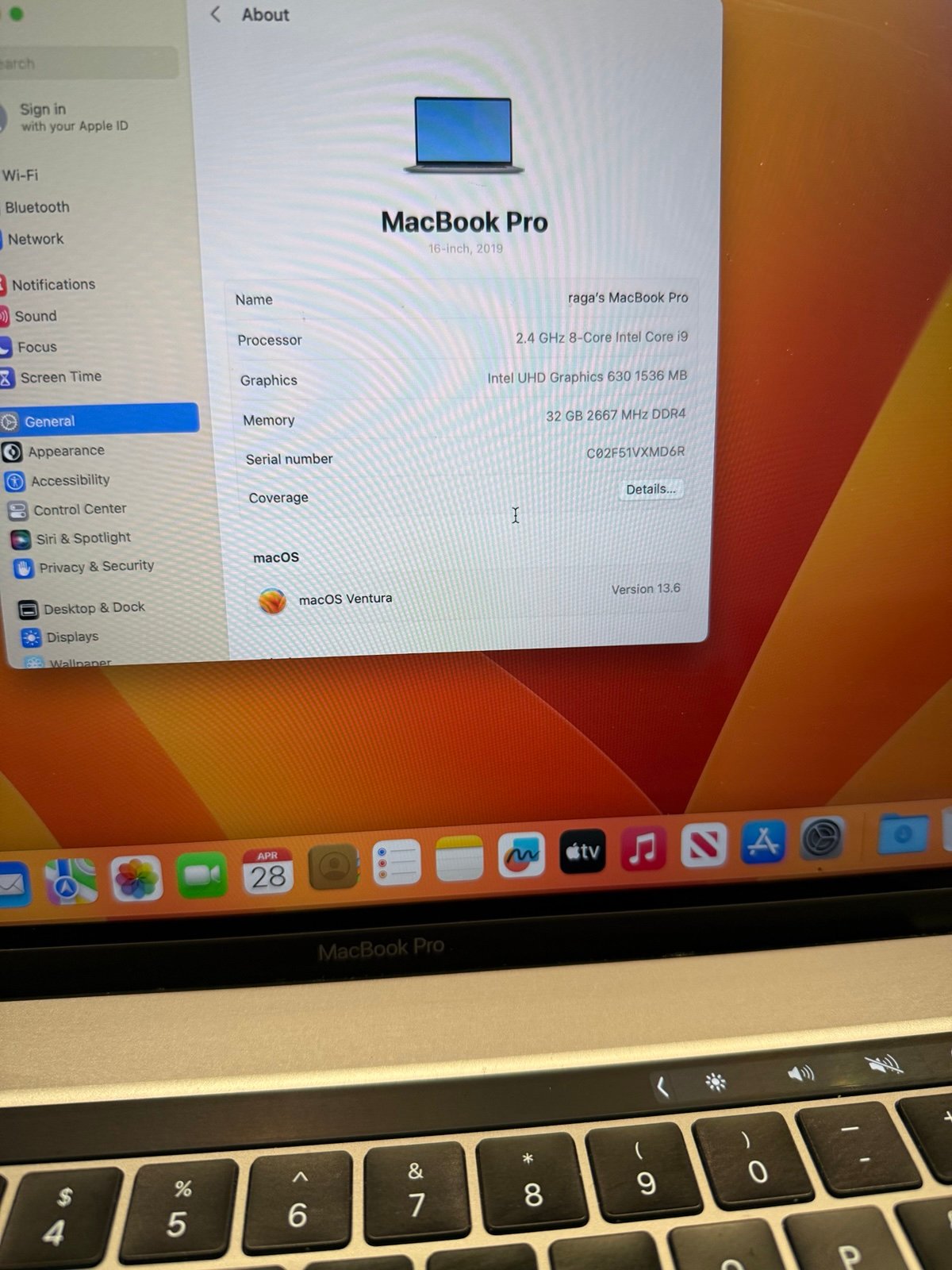 MacBook Pro 16-inch, 2019