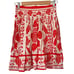 Haute Hippie Orange and Cream Linen Blend Floral Skirt, Size XS