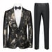 Men's Embroidered Large Collar 2-Piece Suit (w/o white collard dress shirt).