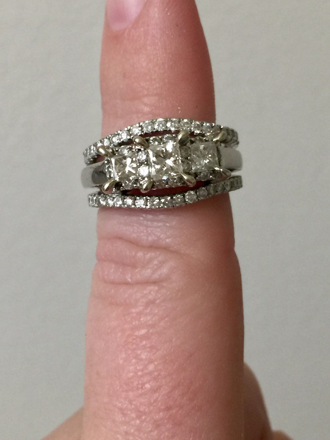 1.5 ctw diamond ring + 2 diamond bands w