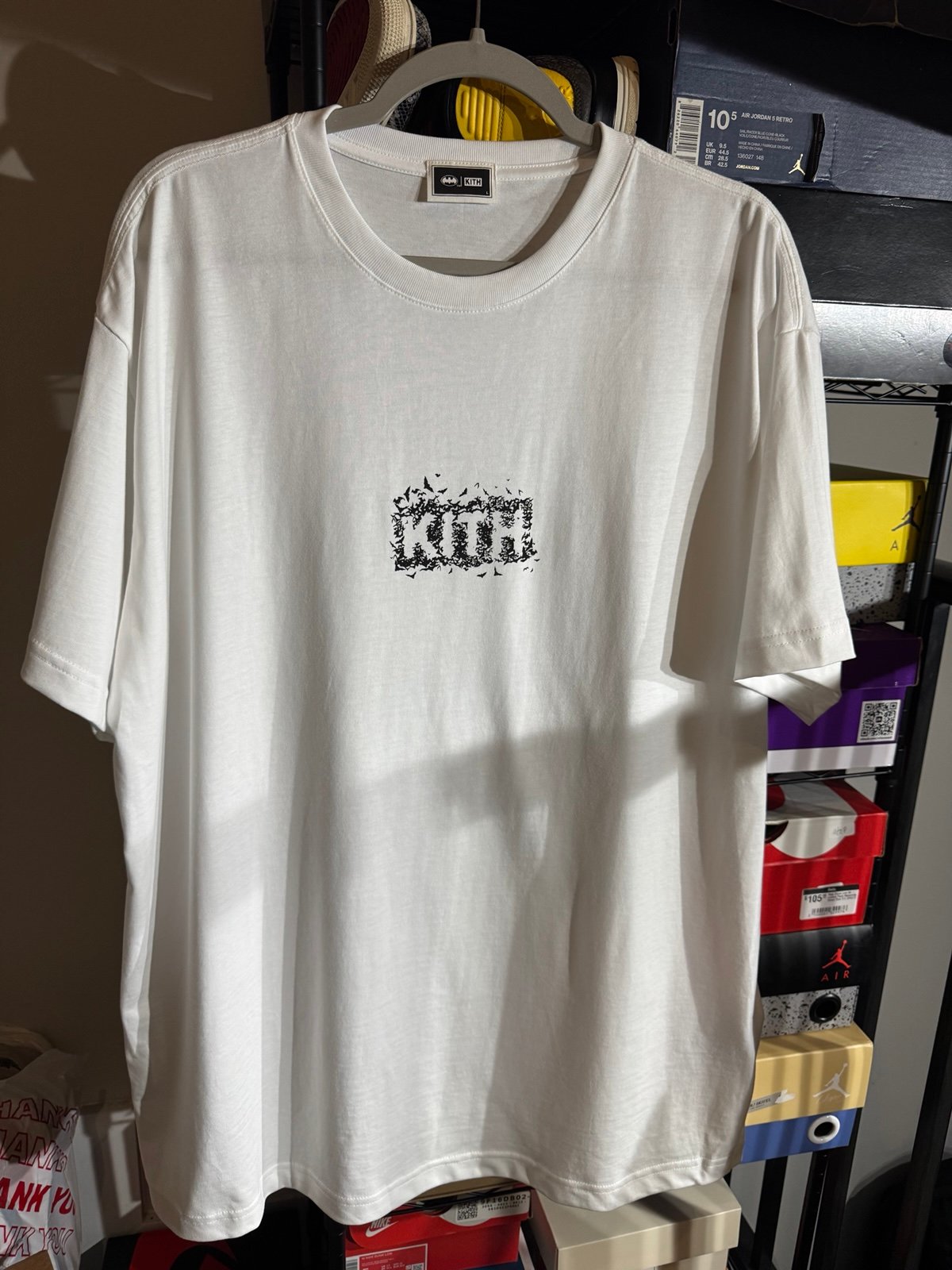 Kith x Batman Bats Box Logo Vintage Tee Sz Large Made in Peru (BRAND NEW)
