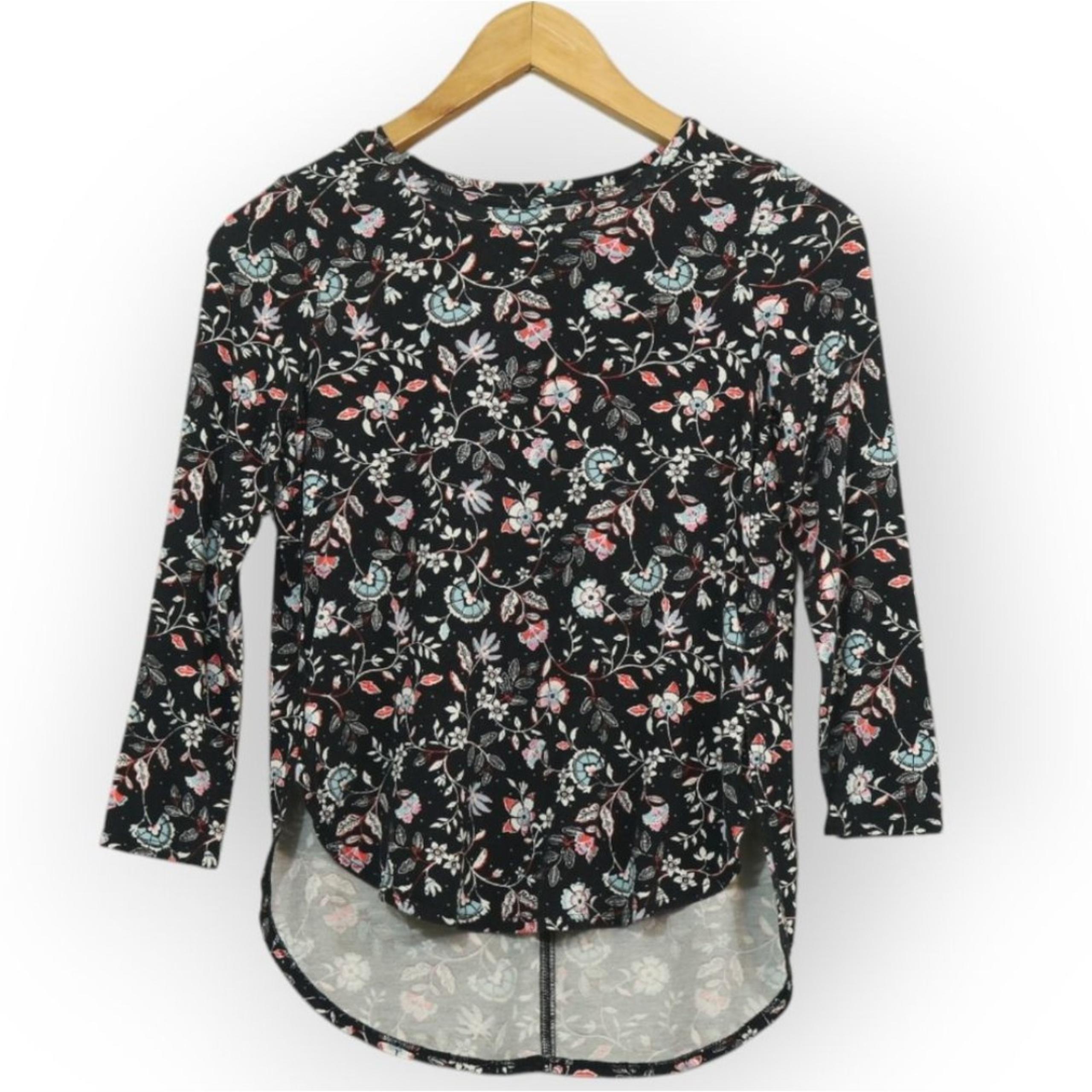 Old Navy Floral Printed Knit 3/4 Sleeve Top M