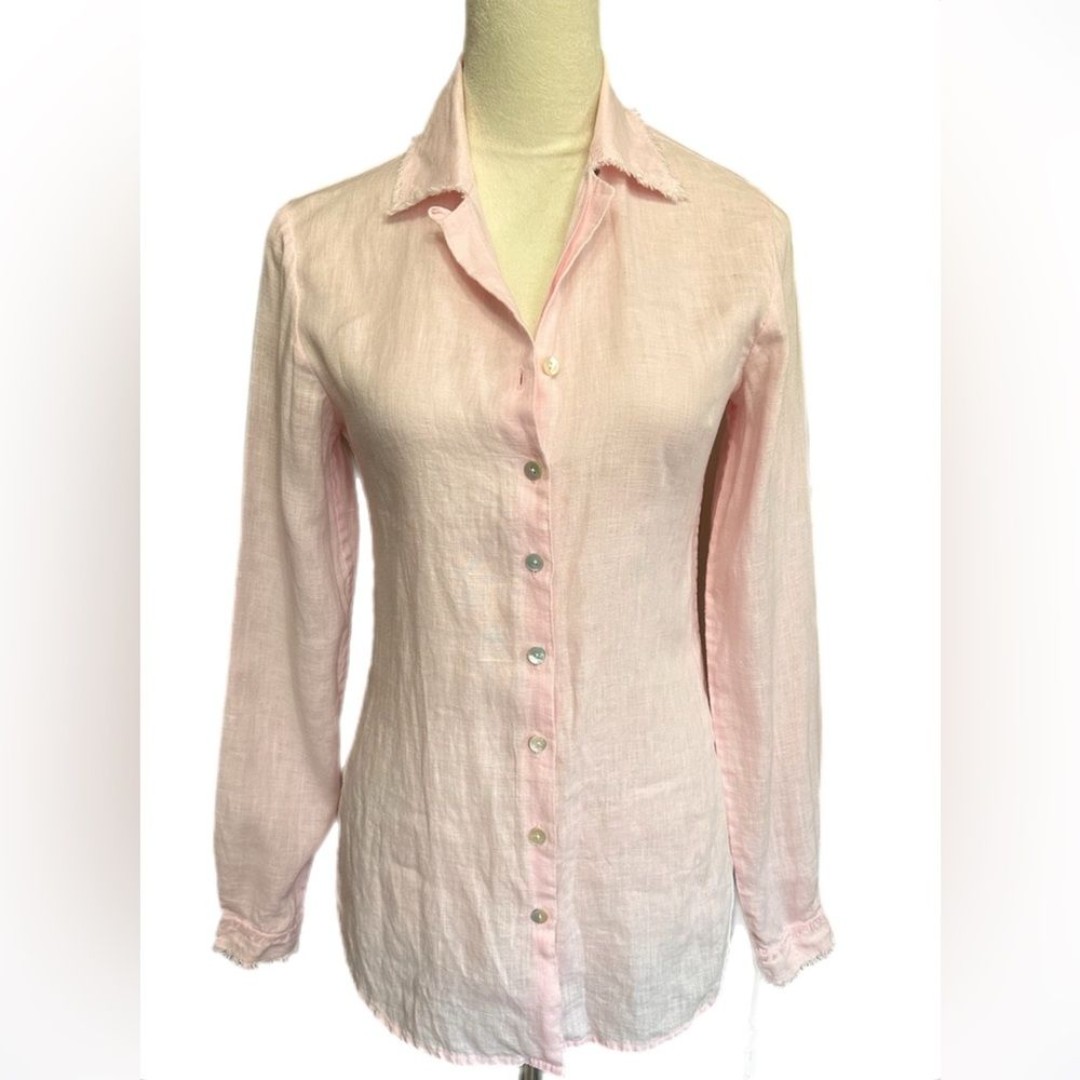 Anne Fontaine pink 100% linen button down top