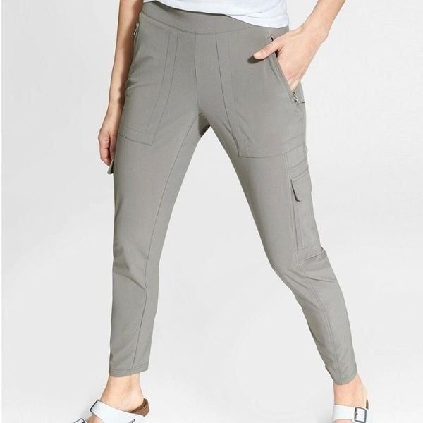 ATHLETA Women’s Chelsea Cargo Jogger Sweat Pants 6 Grey Green