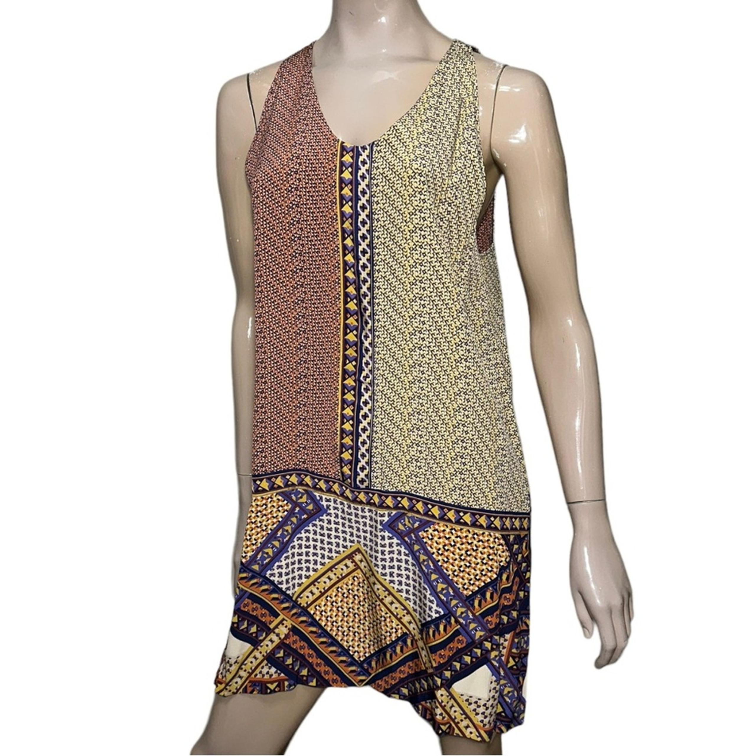 Women’s Size L Earth Tone Printed Tank Shift Mini Dress - Madison Marcus