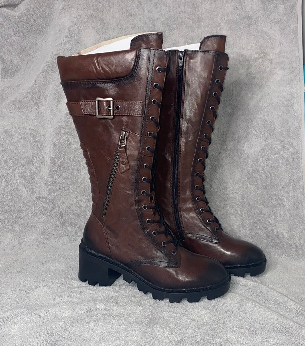 NEW Vintage Foundry Brown Leather Lace-Up Boots 8