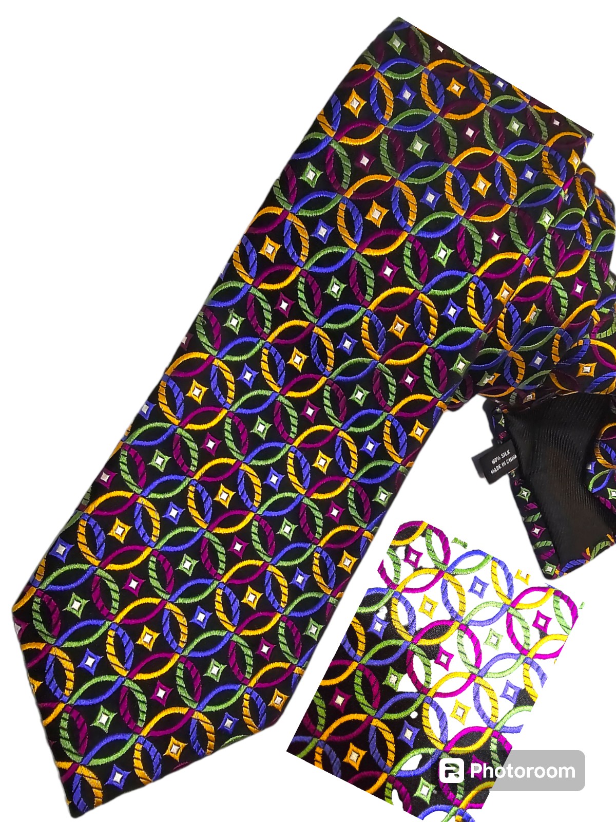 PANCHE STRIKING SIX FOLD HEFTY SILK NECKTIE, NWOT