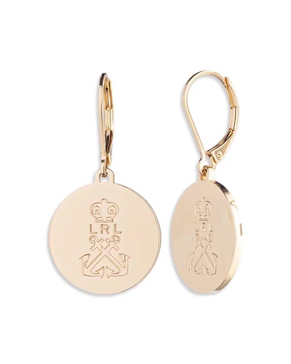 Ralph Lauren Beautiful Anchor Logo Drop Earrings