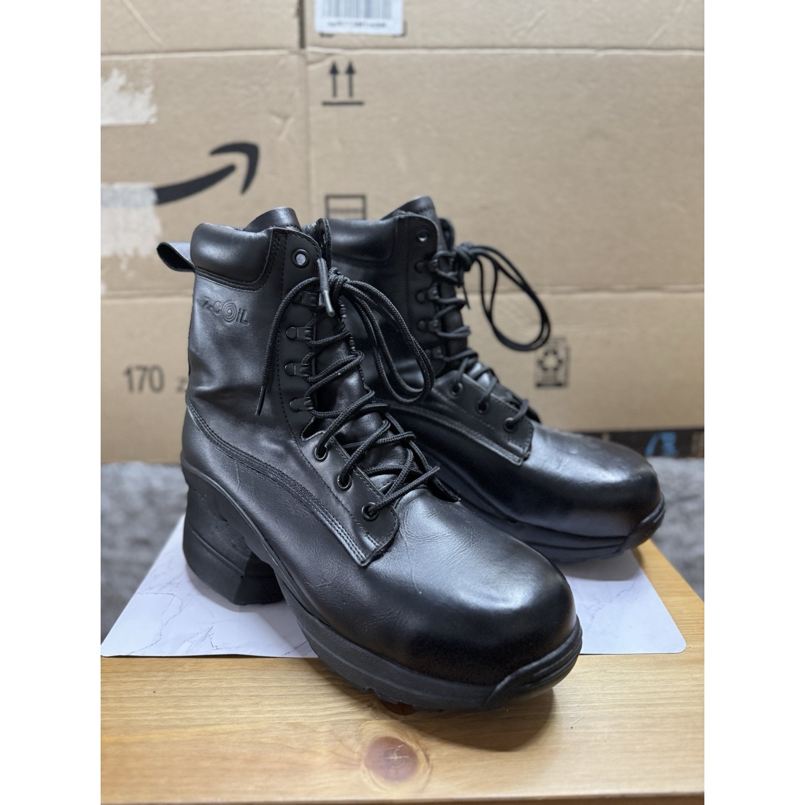 Z-Coil Prime CT FW-K6001 Women's Black Leather Size 10 SAFETY TOE