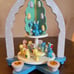 Vintage Happy Easter Windmill candle holder carousel