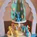 Vintage Happy Easter Windmill candle holder carousel